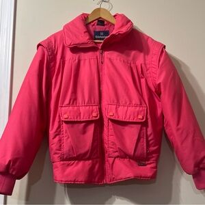 Vintage 80s Edelweiss Down Ski Snow Jacket Womens Size M Hot Pink